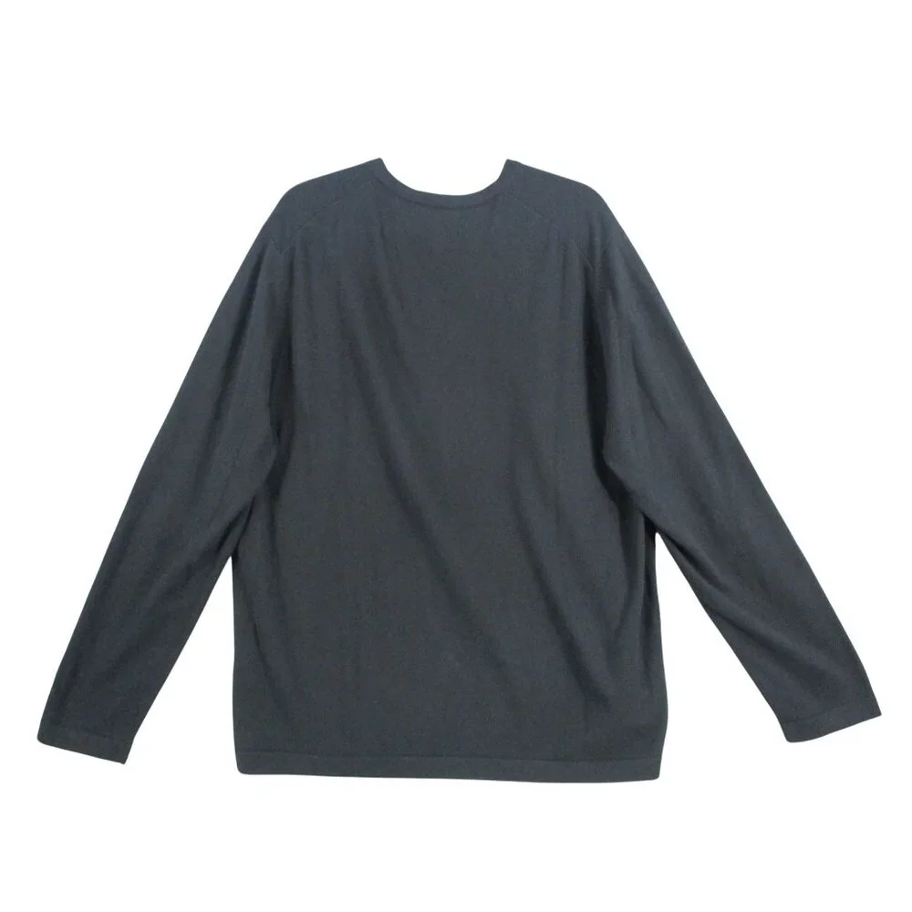 Banana Republic Mens Navy Blue V-Neck Long Sleeve Sweater XL 100% Cotton Made In
